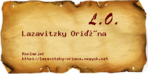 Lazavitzky Oriána névjegykártya